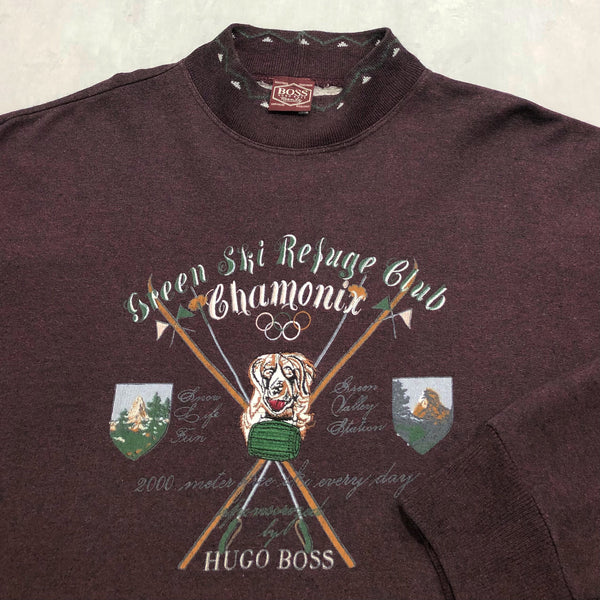 Vintage Hugo Boss Sweatshirt Green Ski Refuge Club (XL/BIG-2XL)