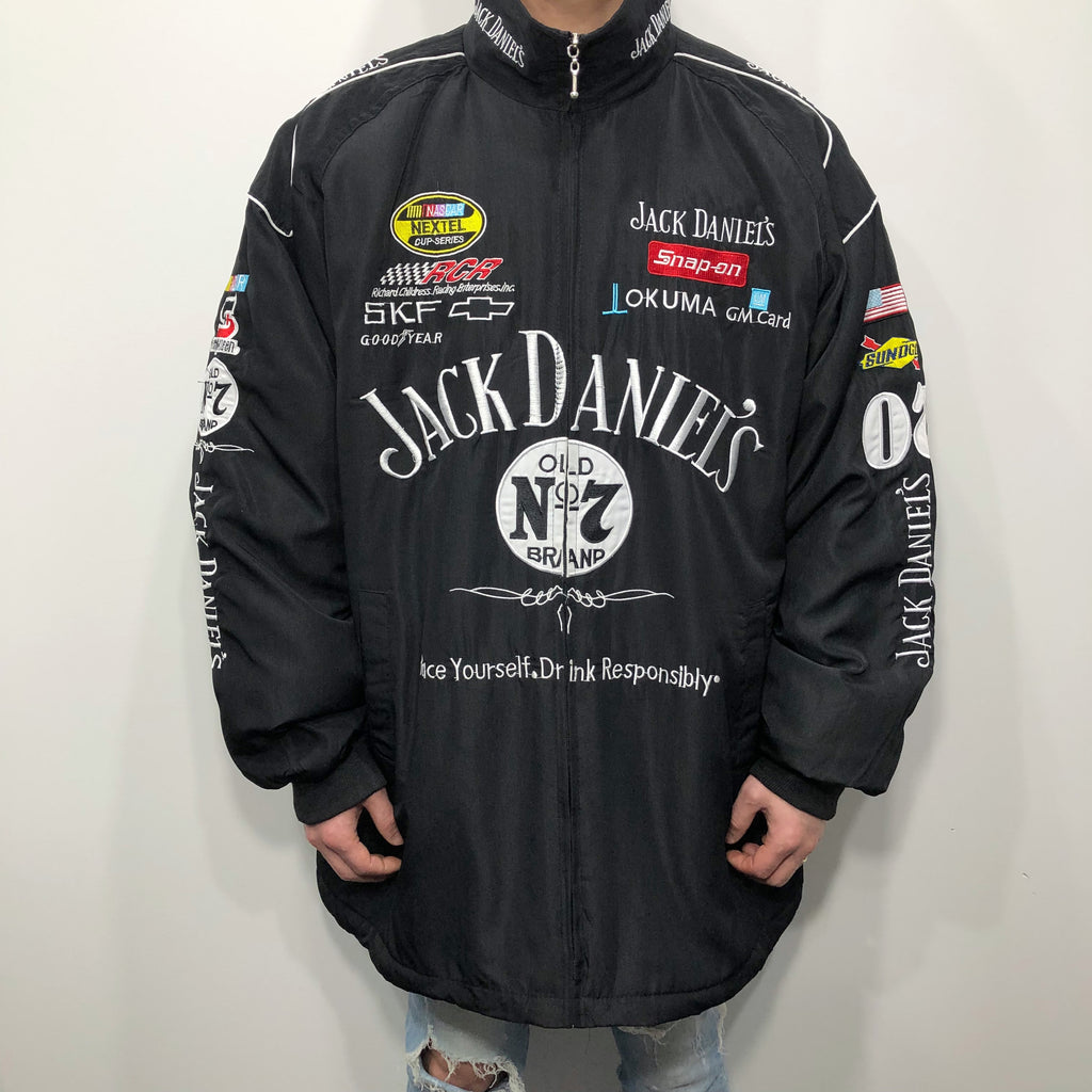 JH Design Nascar Long Jacket Jack Daniel s XL TALL VINTAGELANDNZ