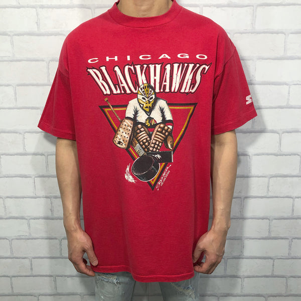 Vintage Starter NHL T-Shirt 1990 Chicago Blackhawks (L)