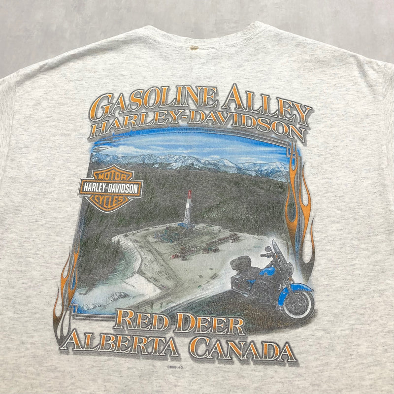 Harley Davidson T-Shirt Red Deer Alerta Canada (L)