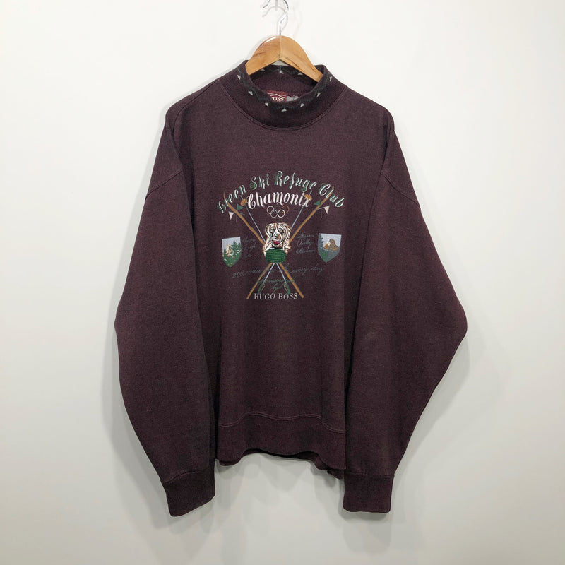 Vintage Hugo Boss Sweatshirt Green Ski Refuge Club (XL/BIG-2XL)