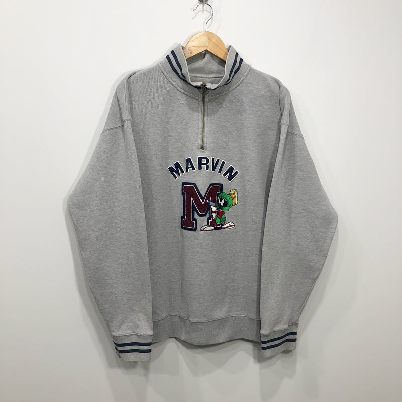 Looney Tunes Quarter Zip Sweatshirt Marvin The Martian (L/BIG-XL)