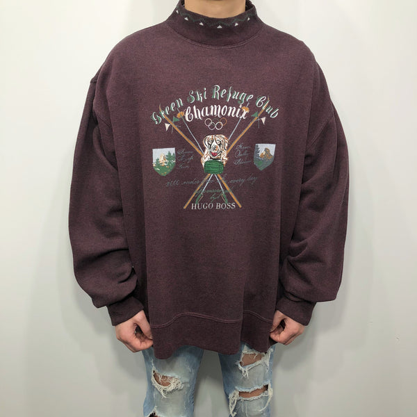 Vintage Hugo Boss Sweatshirt Green Ski Refuge Club (XL/BIG-2XL)