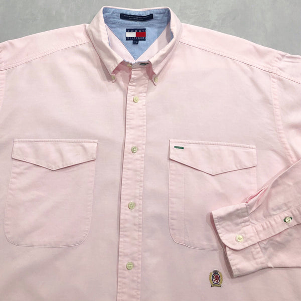 Vintage Tommy Hilfiger Shirt Lion Crest Logo (XL/TALL)