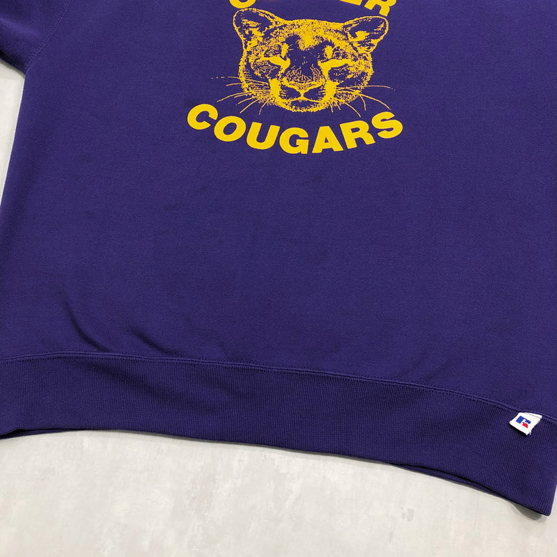 Vintage Russell Fleeced Sweatshirt Custer School Cougars Washington USA (M/BIG)