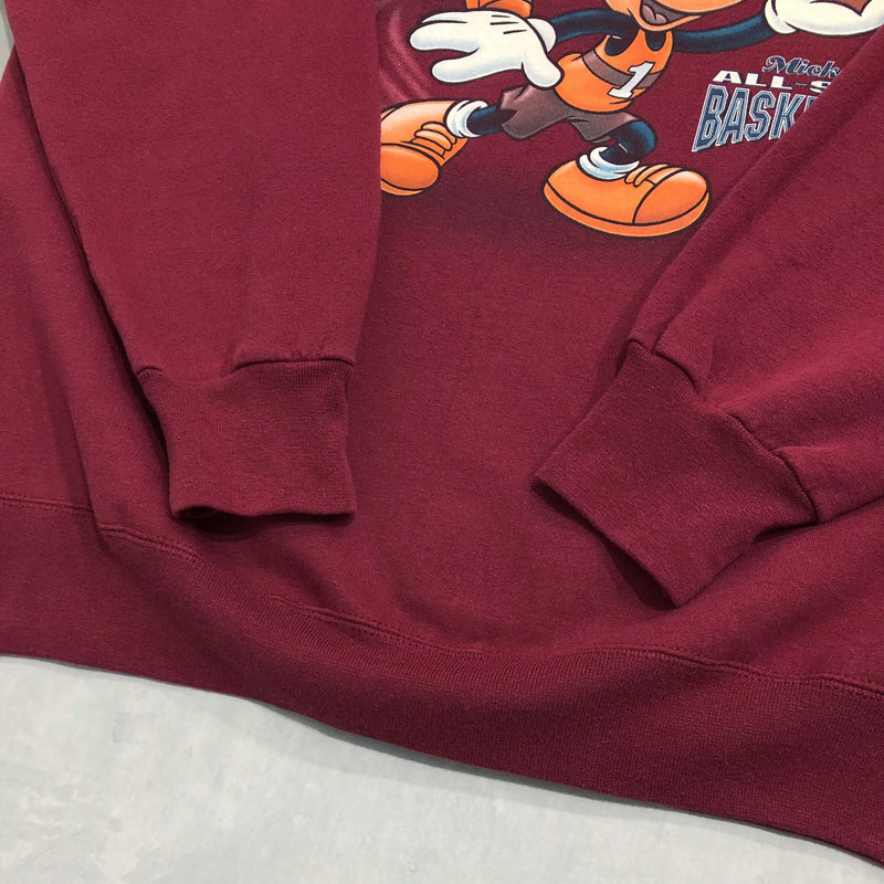 Vintage Disney Sweatshirt Mickey All Star Basketball USA (L)