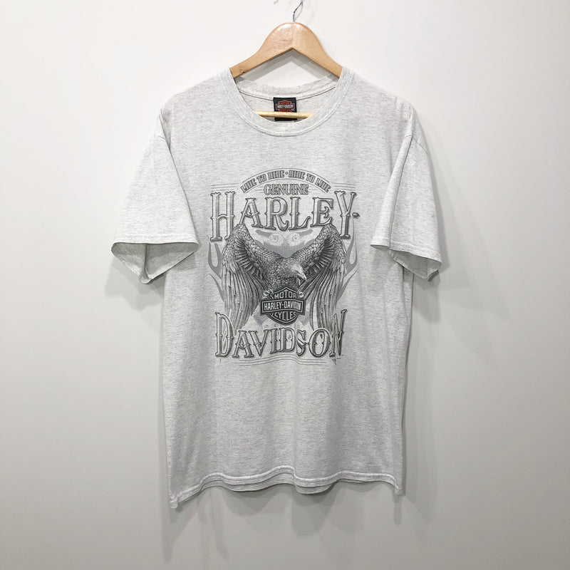 Harley Davidson T-Shirt Red Deer Alerta Canada (L)