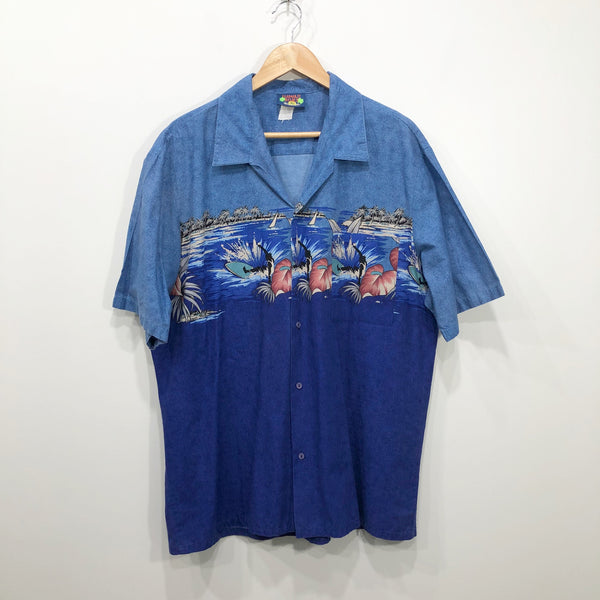 Vintage Hawaii Blues Hawaiian Shirt (XL/BIG-2XL)