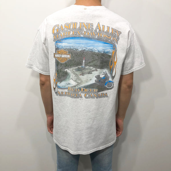 Harley Davidson T-Shirt Red Deer Alerta Canada (L)