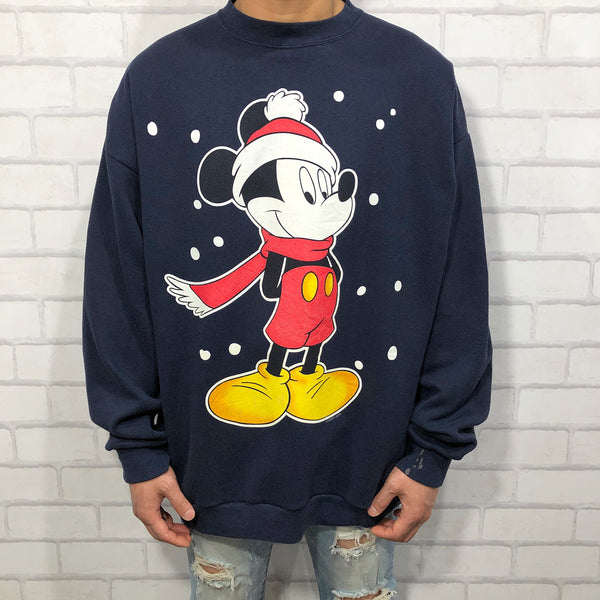 Vintage Disney Fleeced Sweatshirt Mickey USA (XL)