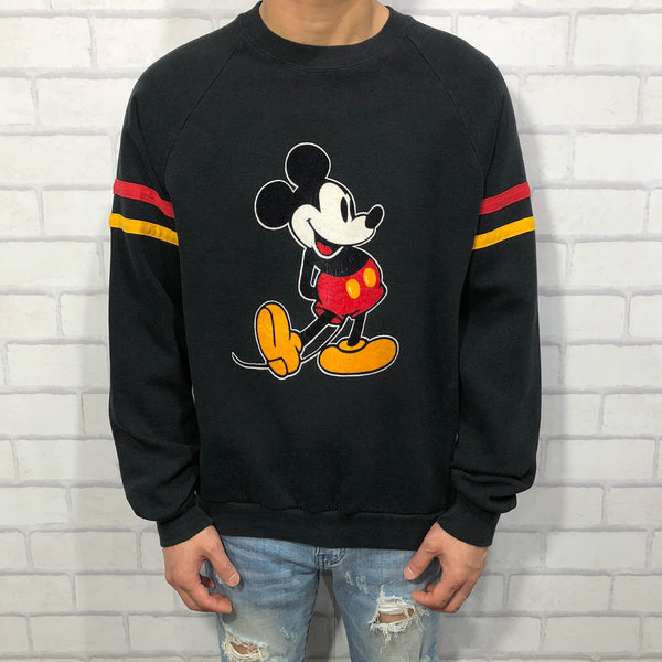 Vintage Disney Fleeced Sweatshirt Mickey USA (S/SHORT)