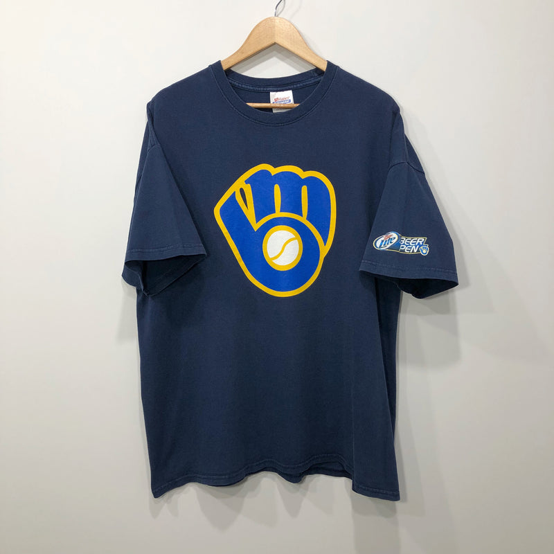 Hanes T-Shirt MLB Milwaukee Brewers Miller Lite (XL/BIG)