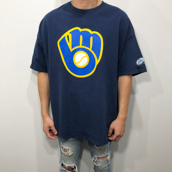 Hanes T-Shirt MLB Milwaukee Brewers Miller Lite (XL/BIG)