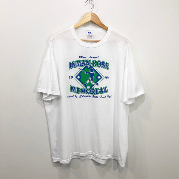 Vintage Russell T-Shirt 1999 Jones & Lang Sporting Goods USA (2XL)