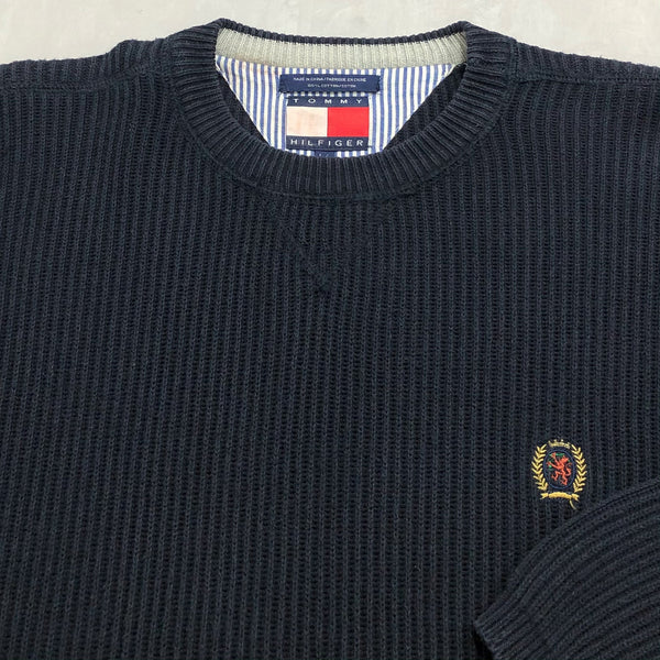 Vintage Tommy Hilfiger Knit Sweater Lion Crest Logo (L)
