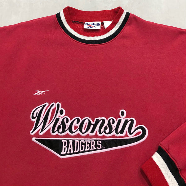 Vintage Reebok Sweatshirt Wisconsin Uni Badgers (L)