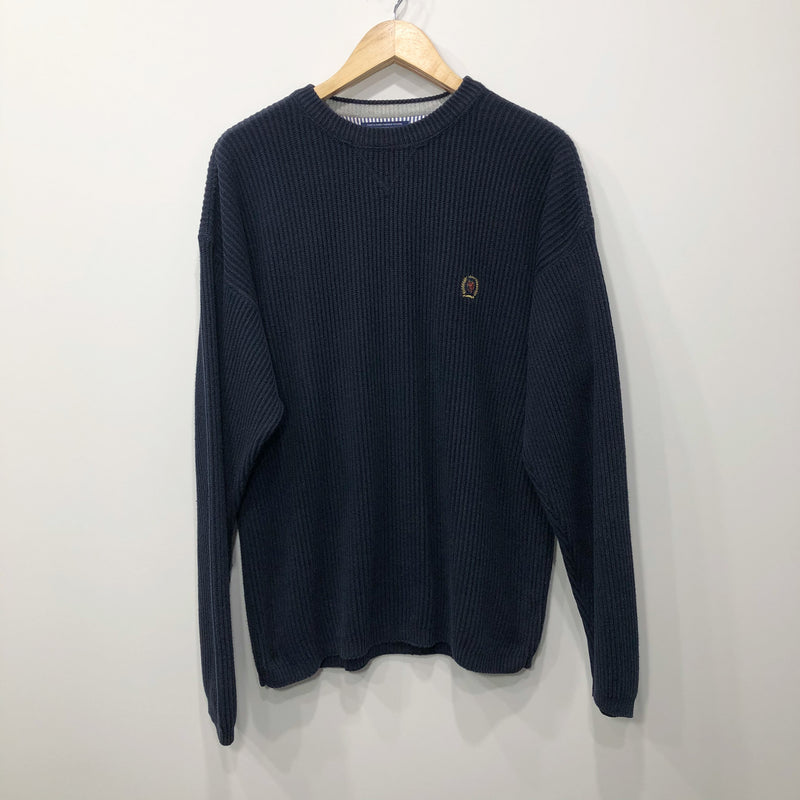 Vintage Tommy Hilfiger Knit Sweater Lion Crest Logo (L)