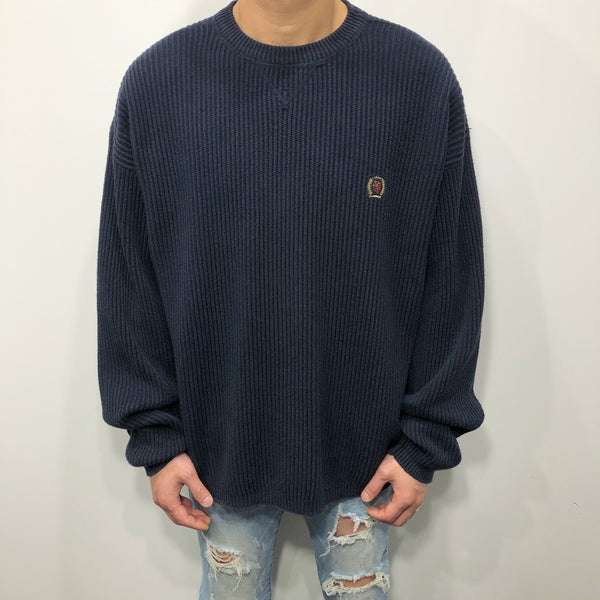 Vintage Tommy Hilfiger Knit Sweater Lion Crest Logo (L)