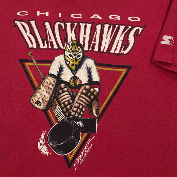 Vintage Starter NHL T-Shirt 1990 Chicago Blackhawks (L)