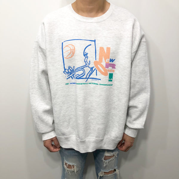 Vintage Lee Fleeced Sweatshirt 1991 Women's Basketball National Champions (L)
