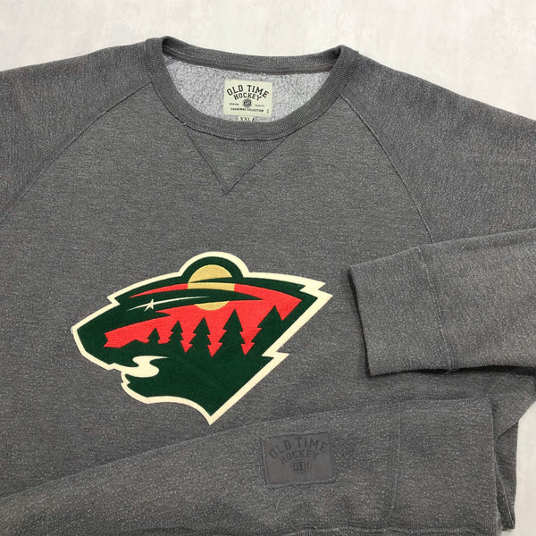 Vintage Old Time NHL Fleeced Sweatshirt Minnesota Wild (2XL)