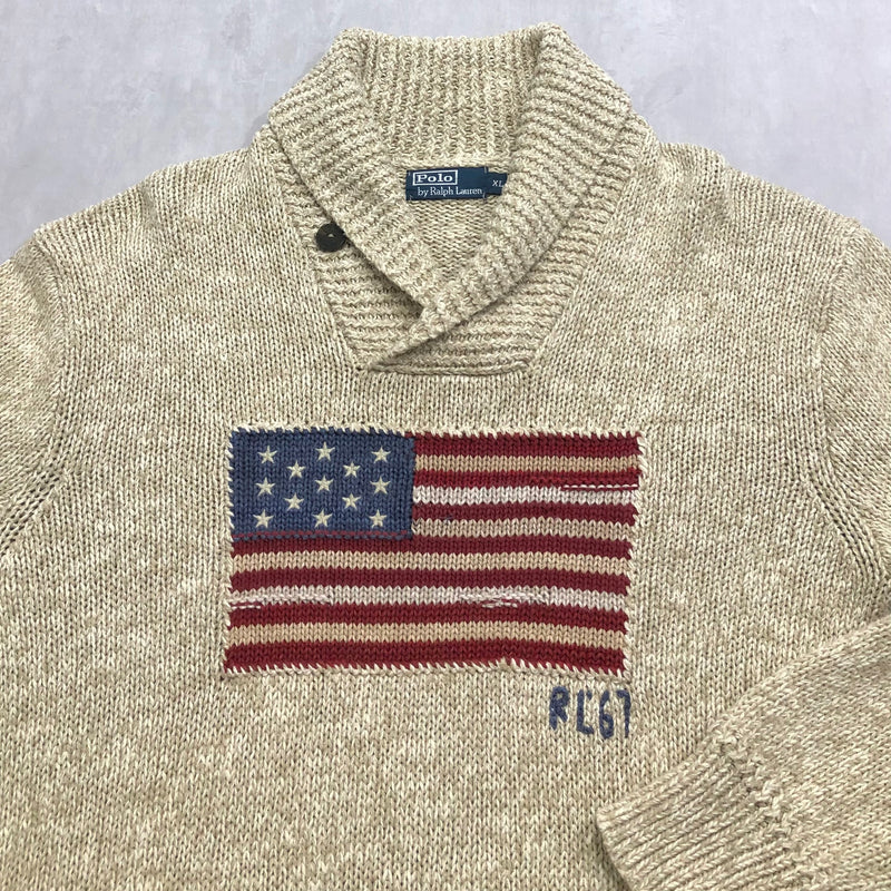 Polo Ralph Lauren Shawl Knit Sweater (XL)