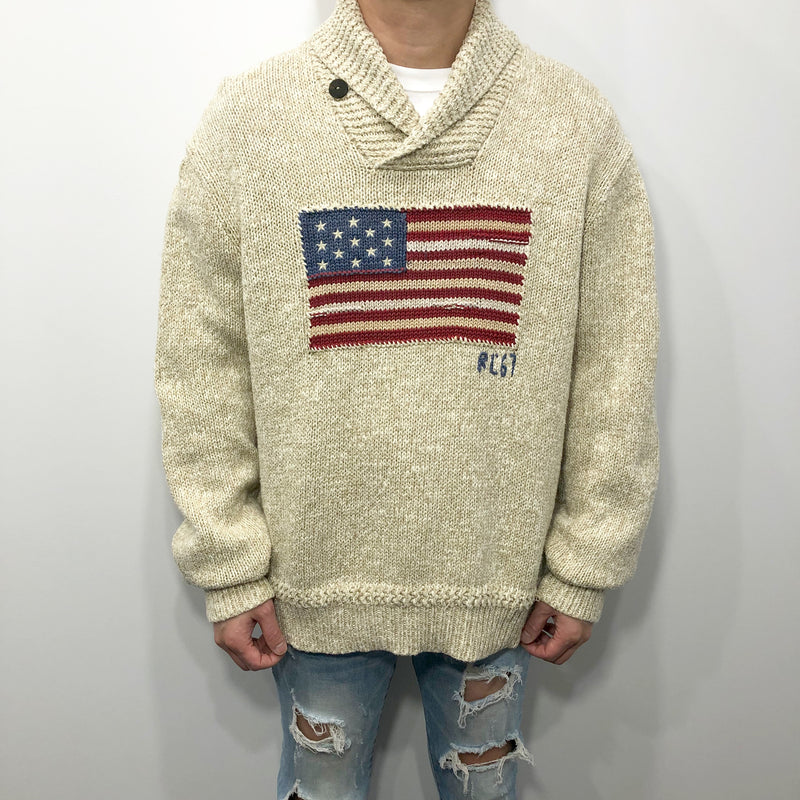 Polo Ralph Lauren Shawl Knit Sweater (XL)