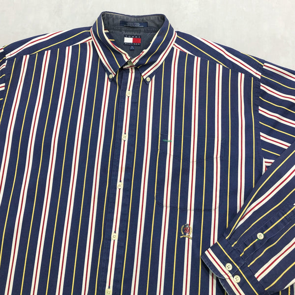 Vintage Tommy Hilfiger Shirt Lion Crest Logo (XL/TALL)