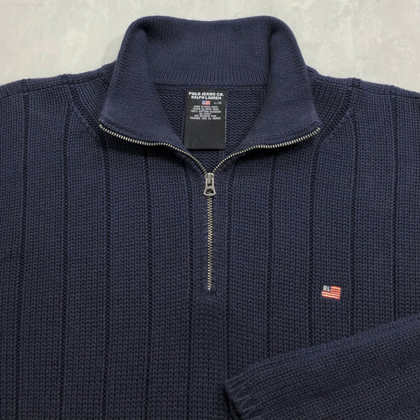 Vintage Polo Jeans Co Ralph Lauren Heavy Knit Quarter Zip (L/BIG)