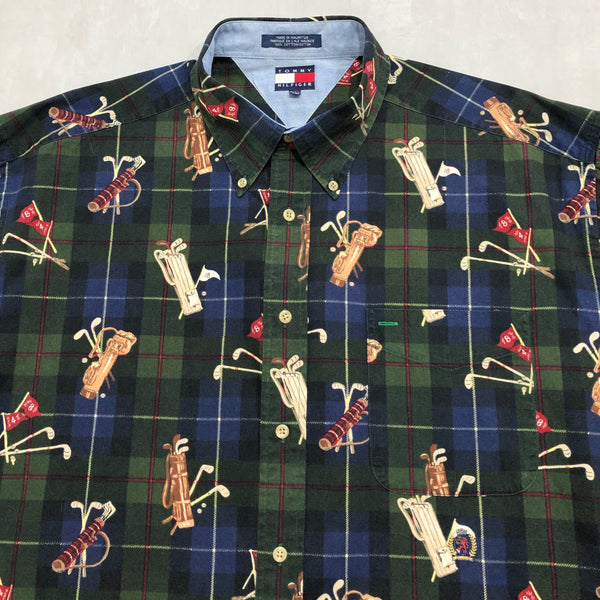 Vintage Tommy Hilfiger Shirt Lion Crest Logo (XL-2XL)