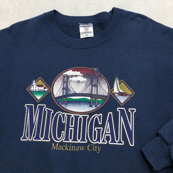 Vintage Jerzees Sweatshirt Mackinaw City Michigan USA (2XL)