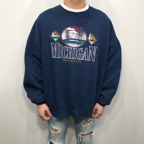 Vintage Jerzees Sweatshirt Mackinaw City Michigan USA (2XL)