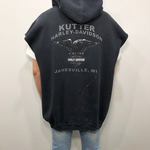 Harley Davidson Sleeveless Hoodie 2005 Janesville Wisconsin (XL)