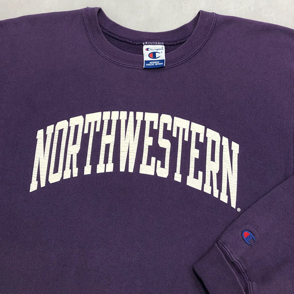 Vintage Champion Reverse Weave Sweatshirt Northwestern Uni (M/BIG)