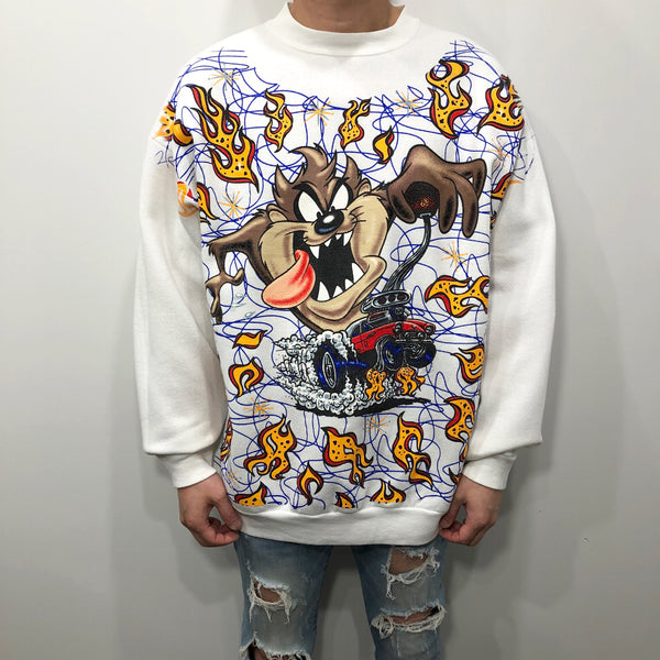 Vintage Looney Tunes Sweatshirt Taz USA (M-L)
