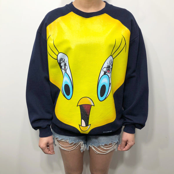 Vintage Looney Tunes Fleeced Sweatshirt 1997 Tweety (W/M)