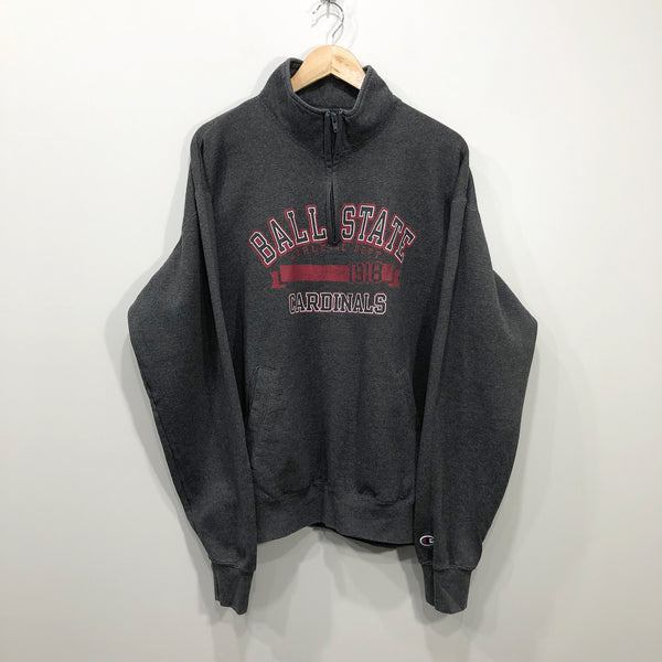 Champion Quarter Zip Sweatshirt Ball State Uni Cardinals (XL)