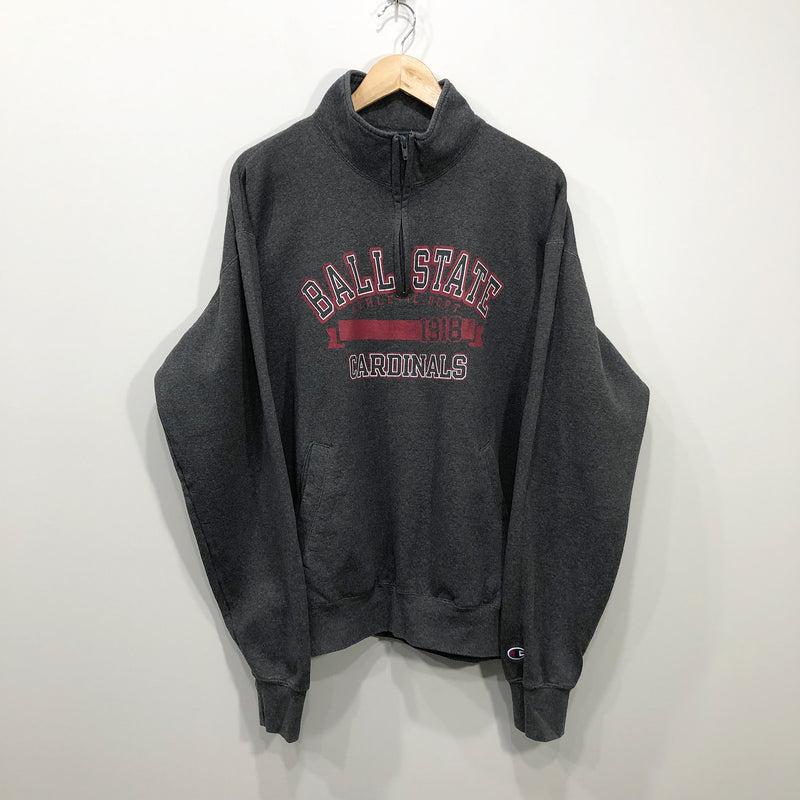 Champion Quarter Zip Sweatshirt Ball State Uni Cardinals (XL)
