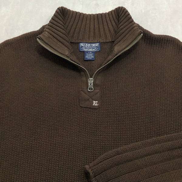 Vintage Polo Jeans Co Ralph Lauren Heavy Knit Quarter Zip (L/BIG)