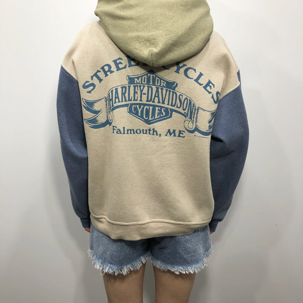 Vintage Harley Davidson Sweatshirt Hoodie Falmouth Maine USA (W/M)