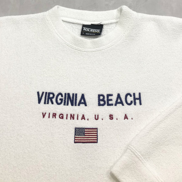 Vintage Fleeced Sweatshirt Virginia Beach USA (L)