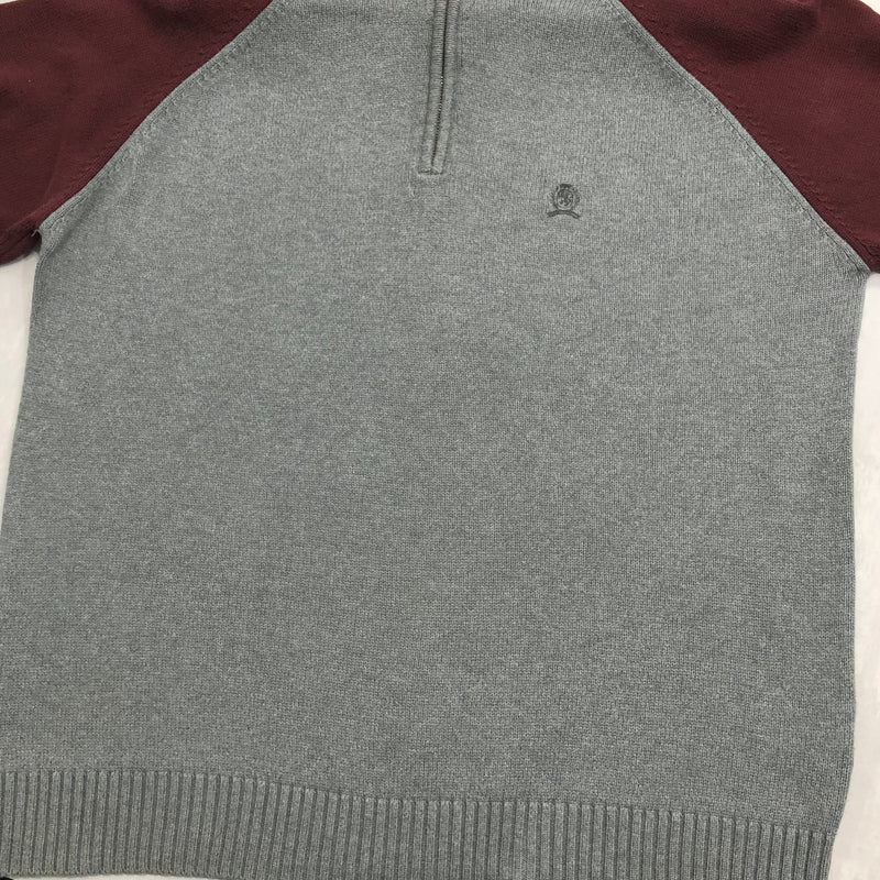 Tommy Hilfiger Heavy Knit Quarter Zip Lion Crest Logo (XL/SHORT)