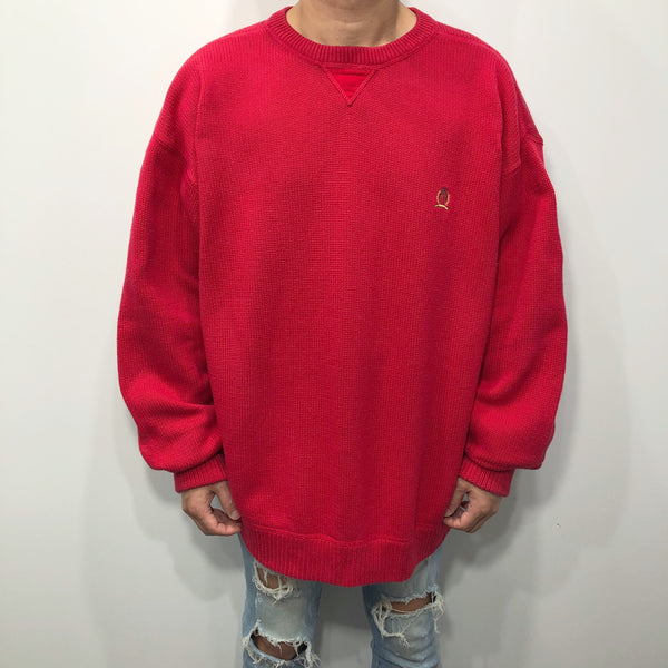 Vintage Tommy Hilfiger Heavy Knit Sweater Lion Crest Logo (2XL)