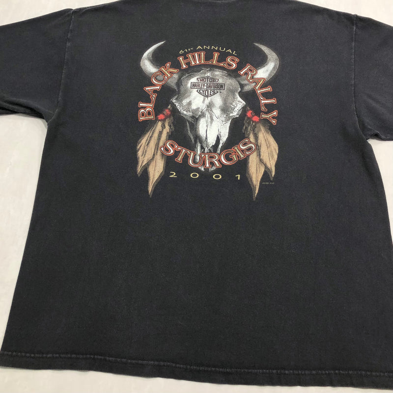 Harley Davidson T-Shirt 2001 Black Hills Rally Sturgis USA (XL)