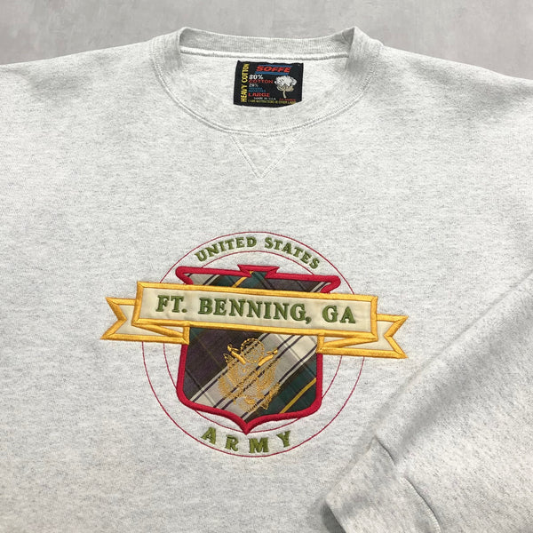 Vintage Fleeced Sweatshirt U.S. Army Fort Benning USA (L)