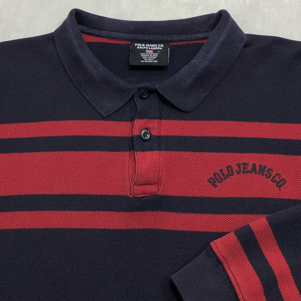 Vintage Polo Jeans Co Ralph Lauren Polo Shirt Long Sleeved (XL)