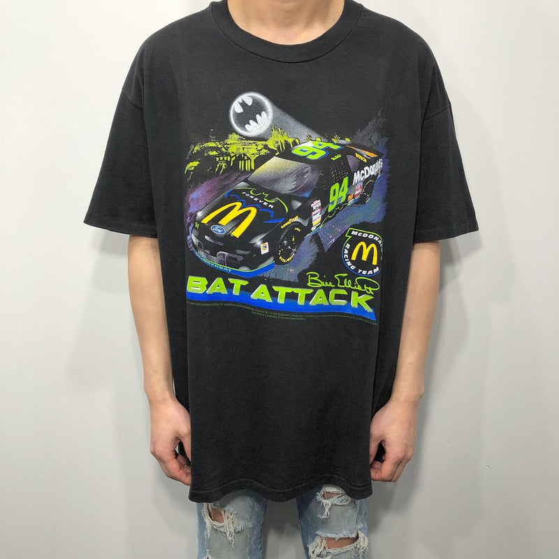 Vintage Hanes T-Shirt 1995 Bat Attack McDonald's #94 Bill Elliot USA (XL)