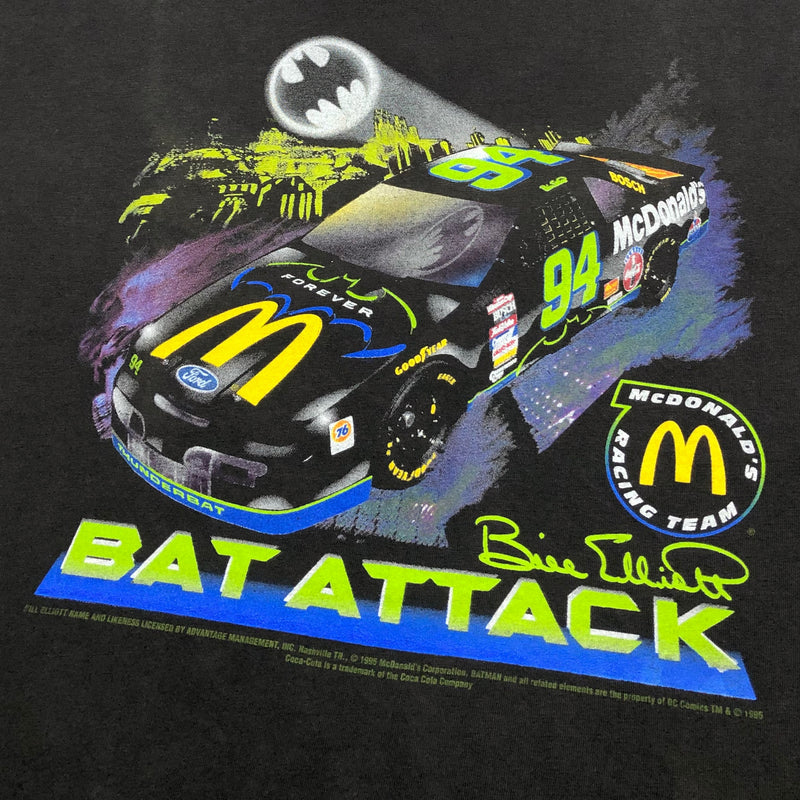 Vintage Hanes T-Shirt 1995 Bat Attack McDonald's #94 Bill Elliot USA (XL)