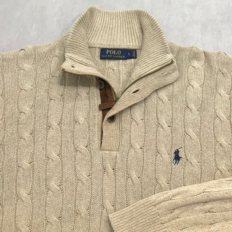 Polo Ralph Lauren Tussah Silk Knit Quarter Zip (L)
