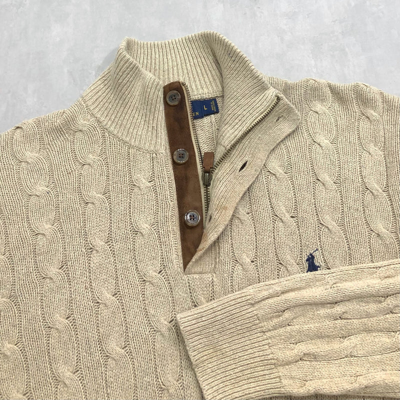 Polo Ralph Lauren Tussah Silk Knit Quarter Zip (L)